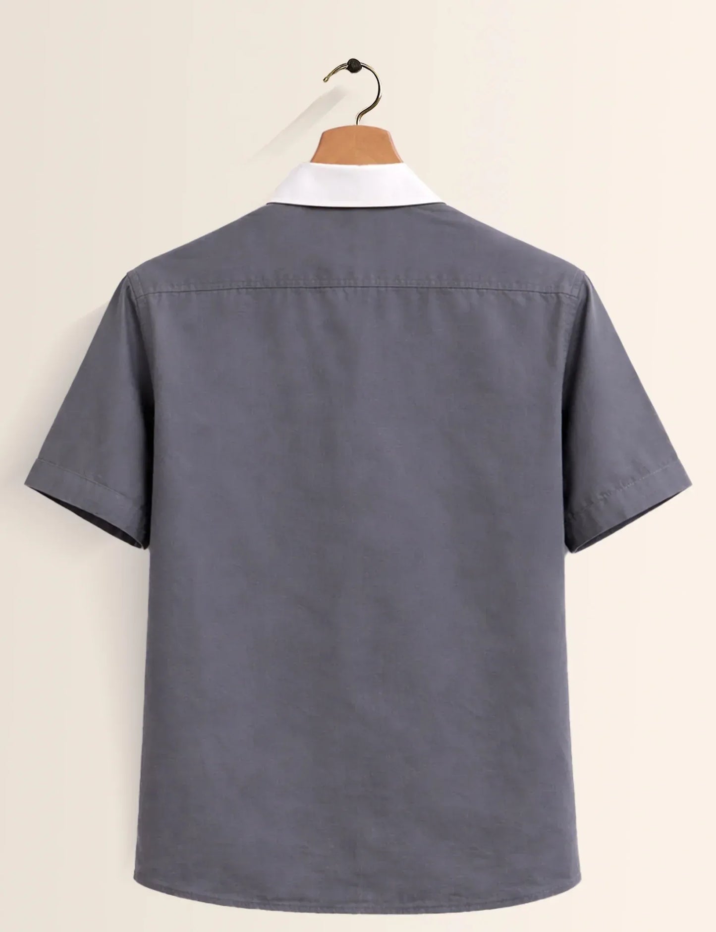 Premium Grey Contrast Pocket Half Sleeve Shirt