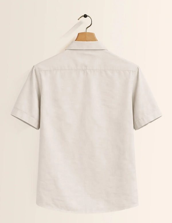 Premium White Eagle Embroidered Half Sleeve Shirt