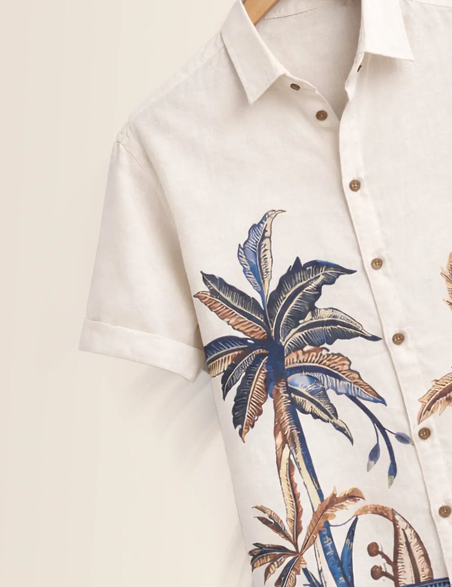 Premium Tropical Palm Print Half Sleeve Shirt