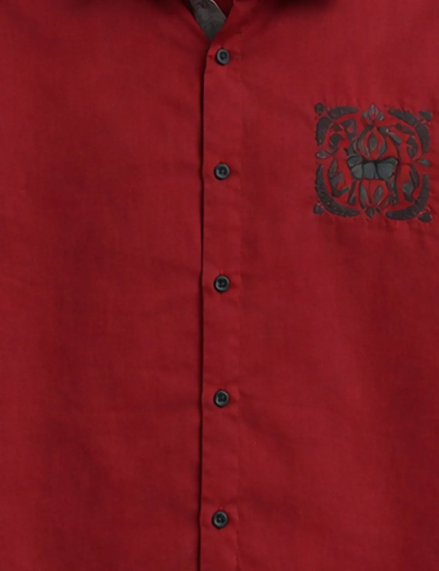 Premium Maroon Contrast Cuff Half Sleeve Shirt