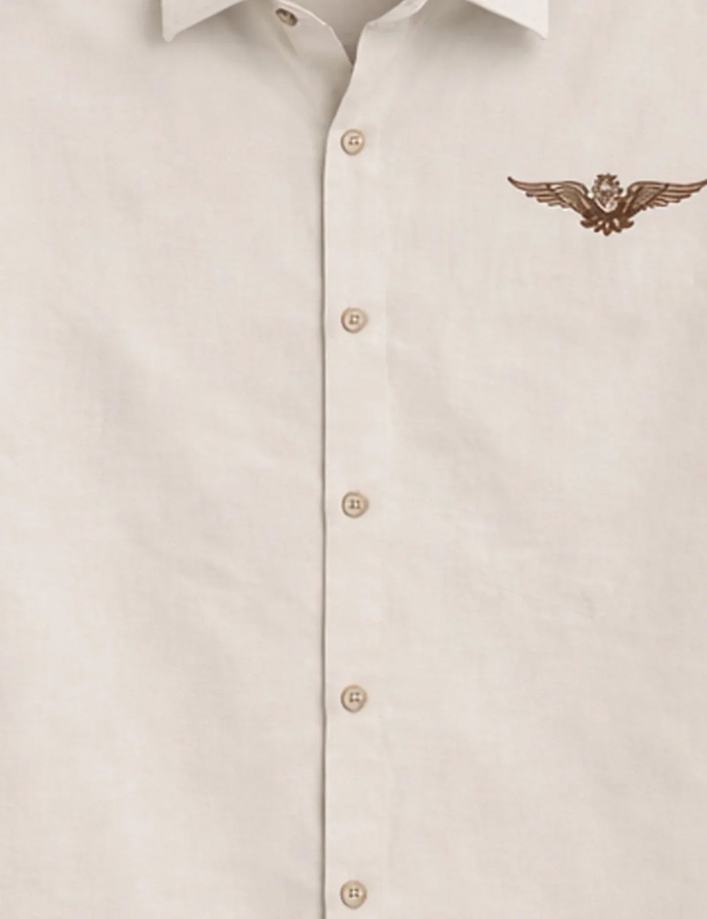 Premium White Eagle Embroidered Half Sleeve Shirt